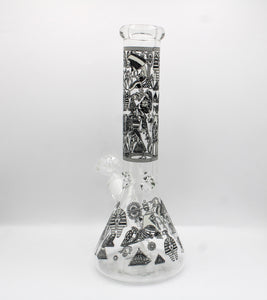 14" Heavy Glass Bong Quality Tobacco Smoking Water Pipe Hookah Egyptian Horus