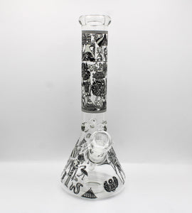 14" Heavy Glass Bong Quality Tobacco Smoking Water Pipe Hookah Egyptian Horus