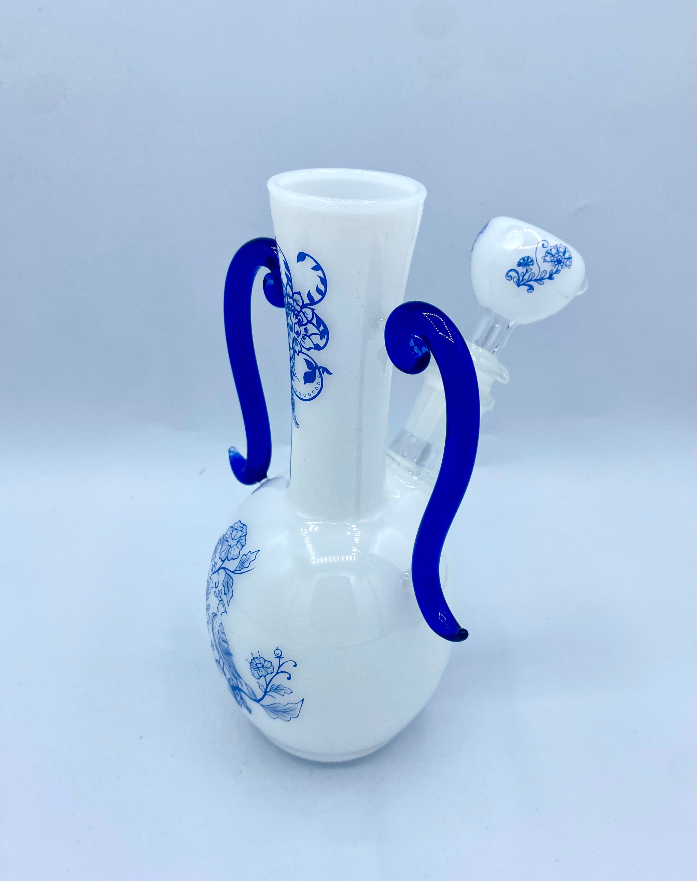 7" Porcelain Water Pipe Bong Tobacco Smoking Pipe Glass Bowl