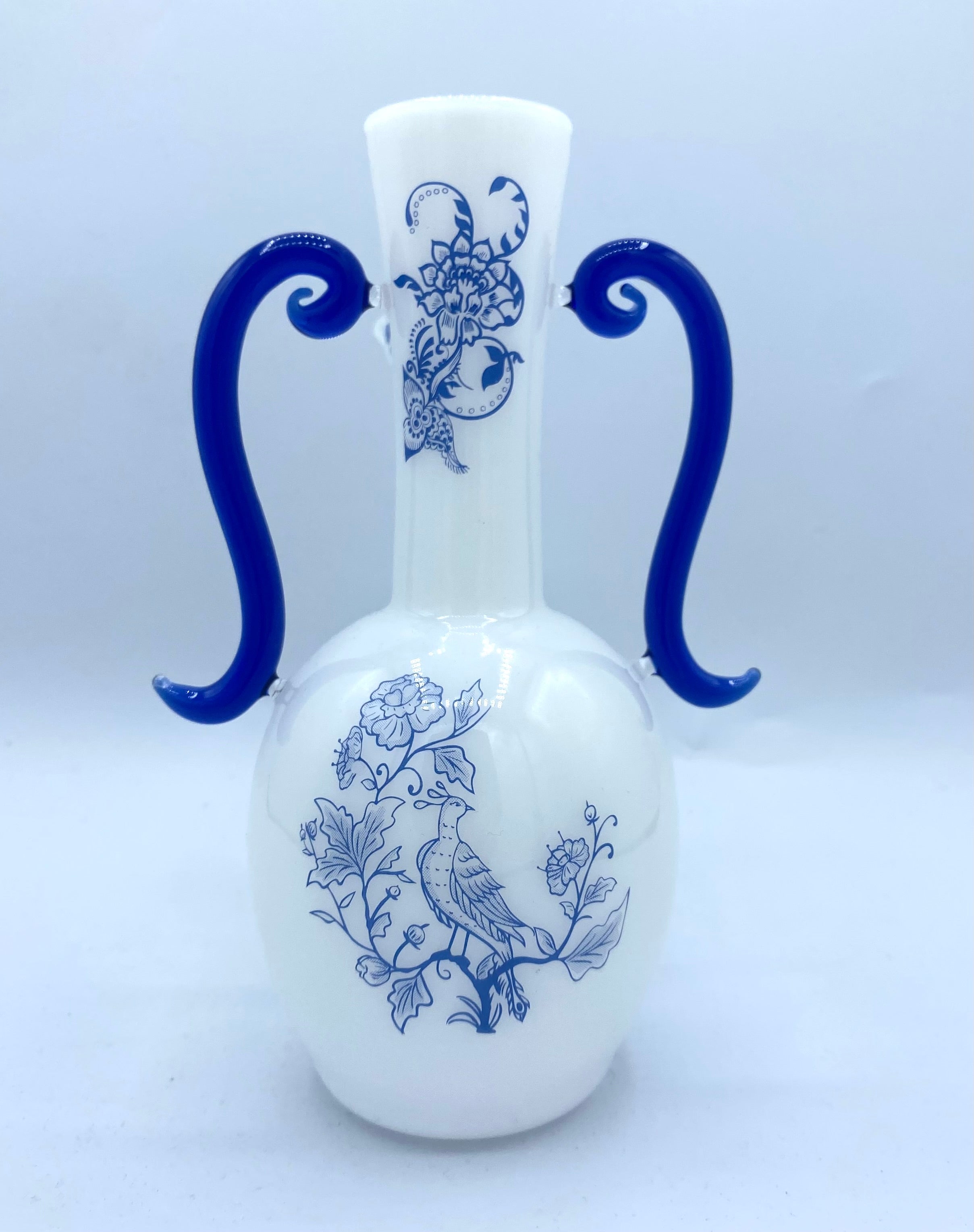 7" Porcelain Water Pipe Bong Tobacco Smoking Pipe Glass Bowl