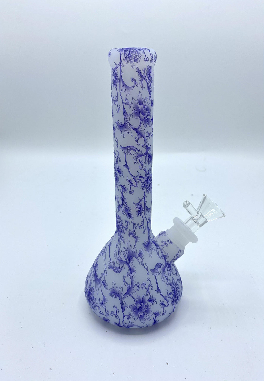 8" Unbreakable Silicone Bong with 14mm Glass Bowl and down stem floral - Bongsus