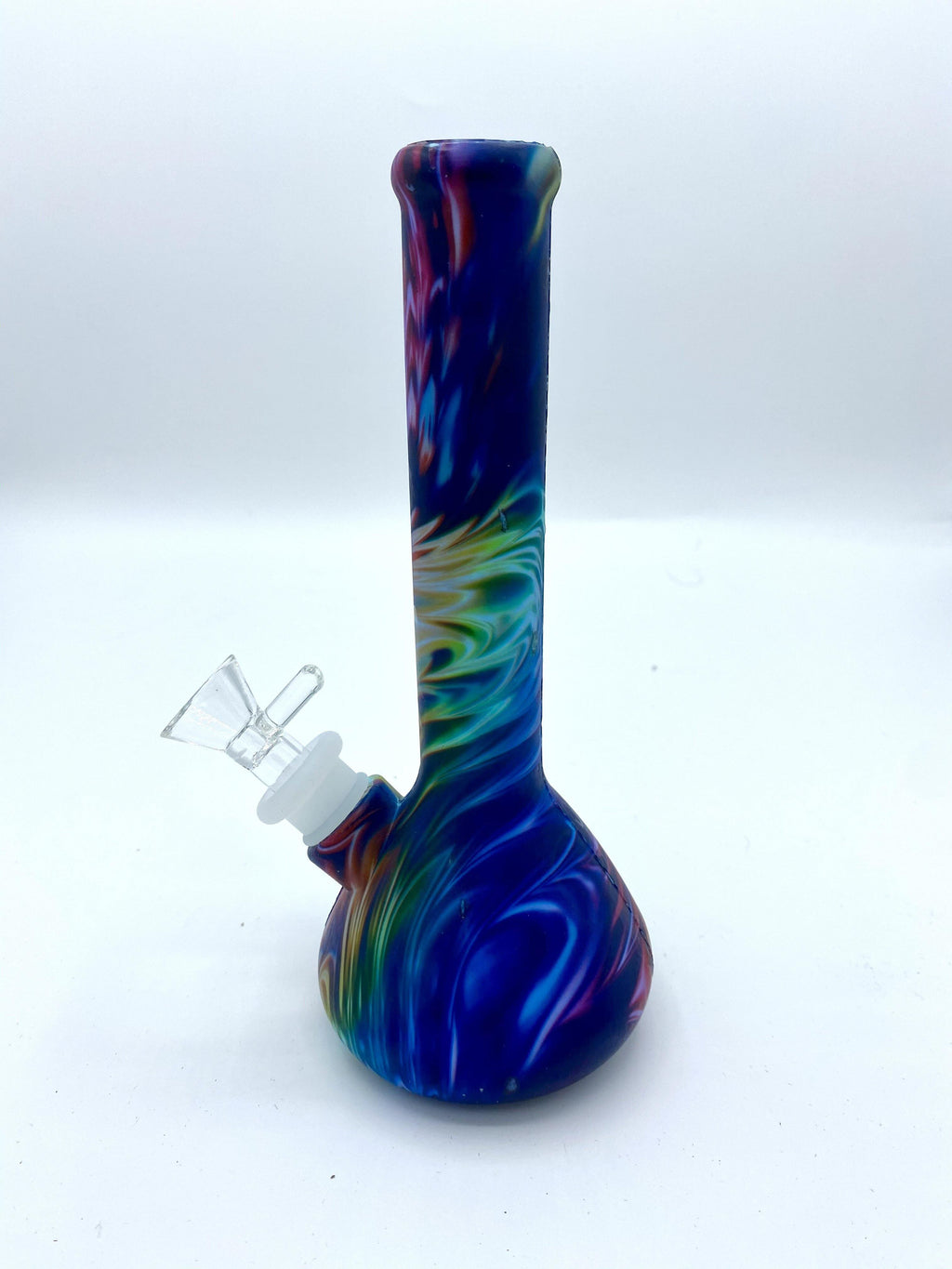 8" Unbreakable Silicone Bong with 14mm Glass Bowl and down stem - Bongsus